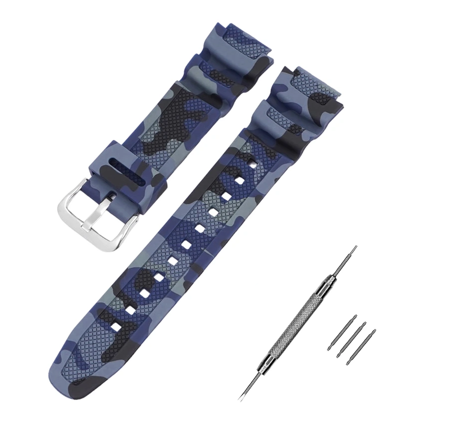 Ремінець для Casio G-Shock AQ-S800/AE-1200 Camo Dark Blue SL (3883)