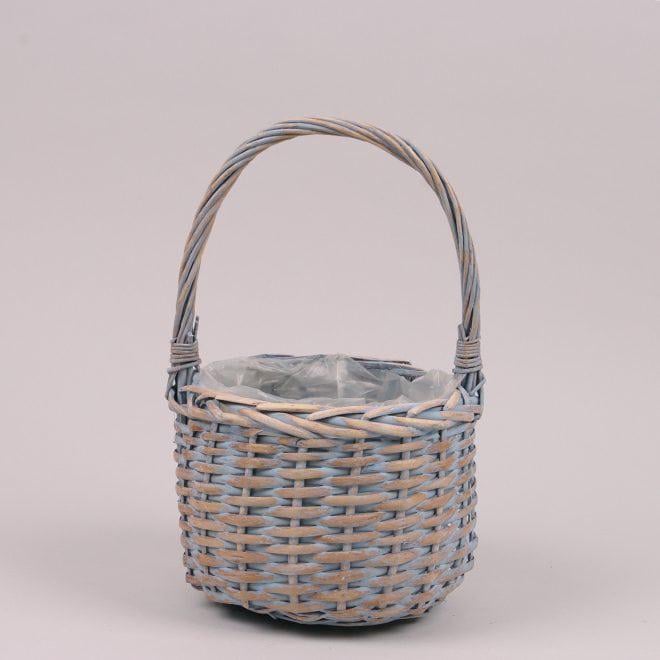 Корзина из лозы Flora Серо-голубой (39855)