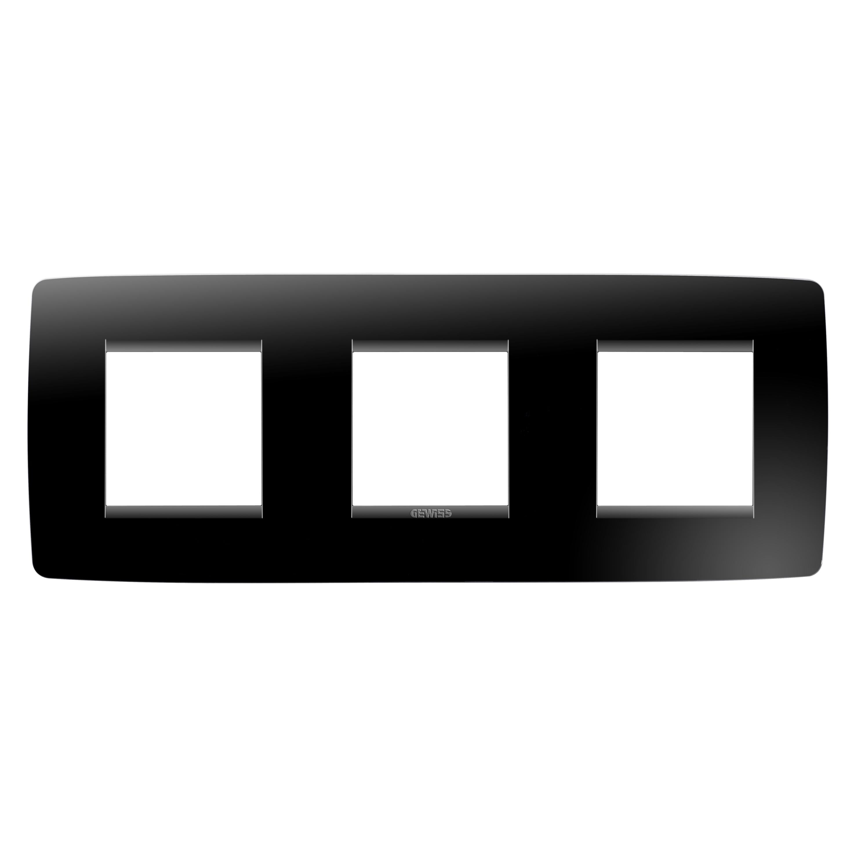 Рамка тримісна Gewiss Chorusmart ONE горизонтальна технополімер Чорний (GW16126TN)