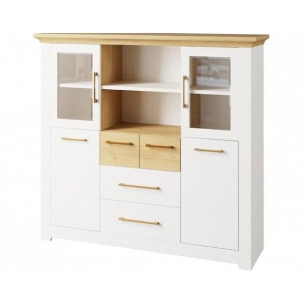 Комод-витрина Світ Меблів Валерио 4Д Ск 4Ш в гостиную/спальню 1640х450х1310 ДСП и МДФ Сосна водевиль/Дуб каменный - фото 2 Комод-витрина Світ Меблів Валерио 4Д Ск 4Ш в гостиную/спальню 1640х450х1310 ДСП и МДФ Сосна водевиль/Дуб каменный - фото 2