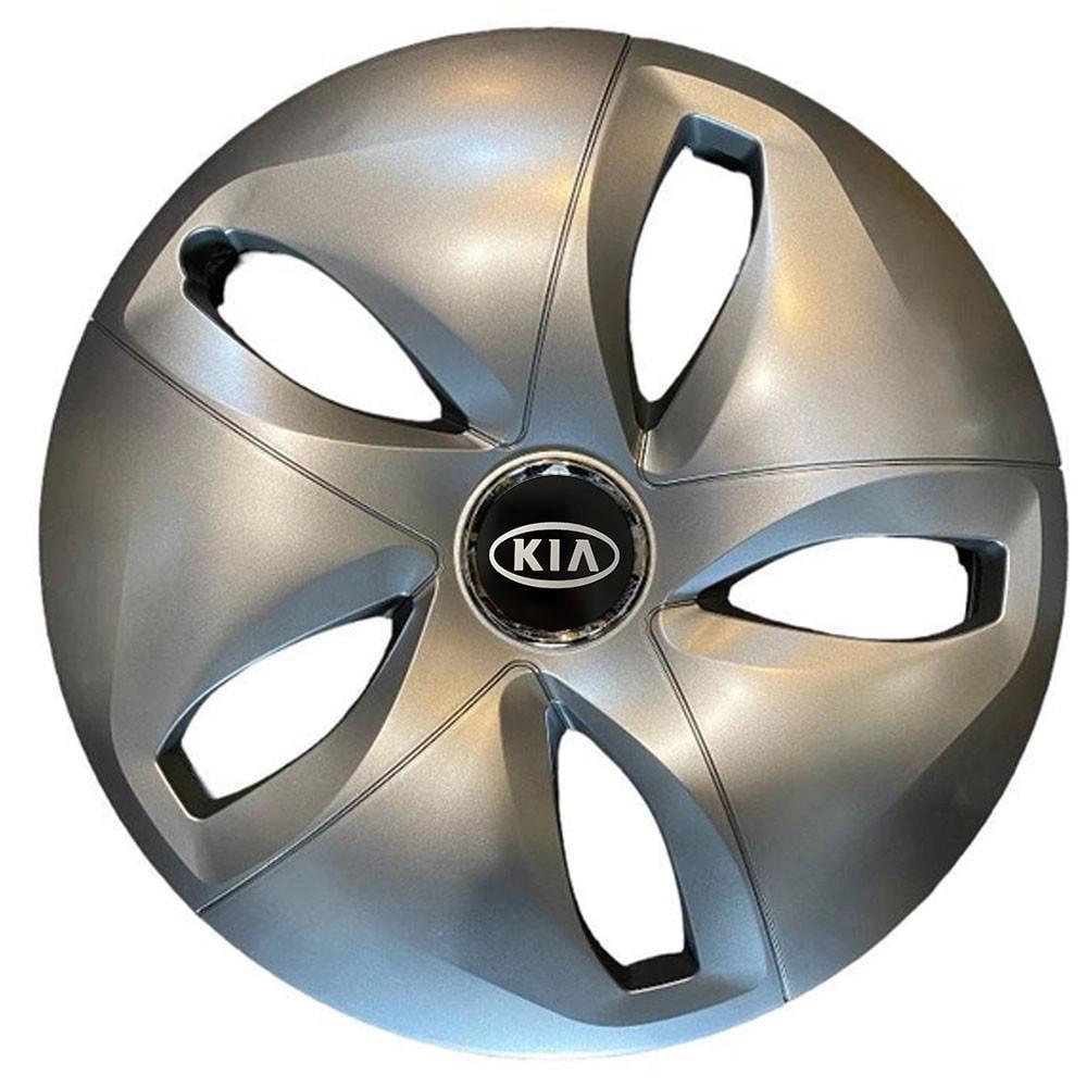 Ковпаки SJS 344 з логотипом KIA R15 4 шт. Сріблястий (2654555767)