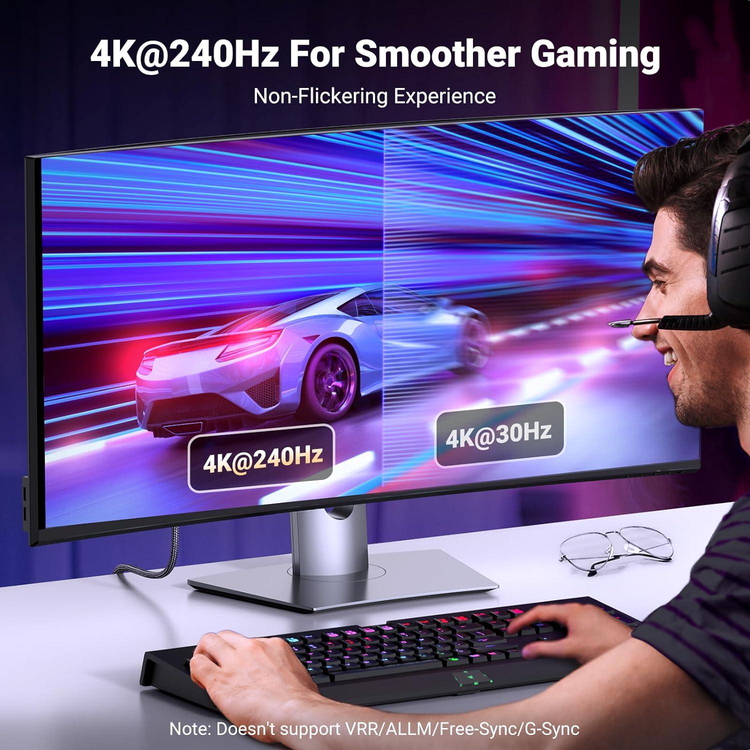 Кабель UGREEN DP115 DisplayPort to HDMI Grey (80395) - фото 6 Кабель UGREEN DP115 DisplayPort to HDMI Grey (80395) - фото 6