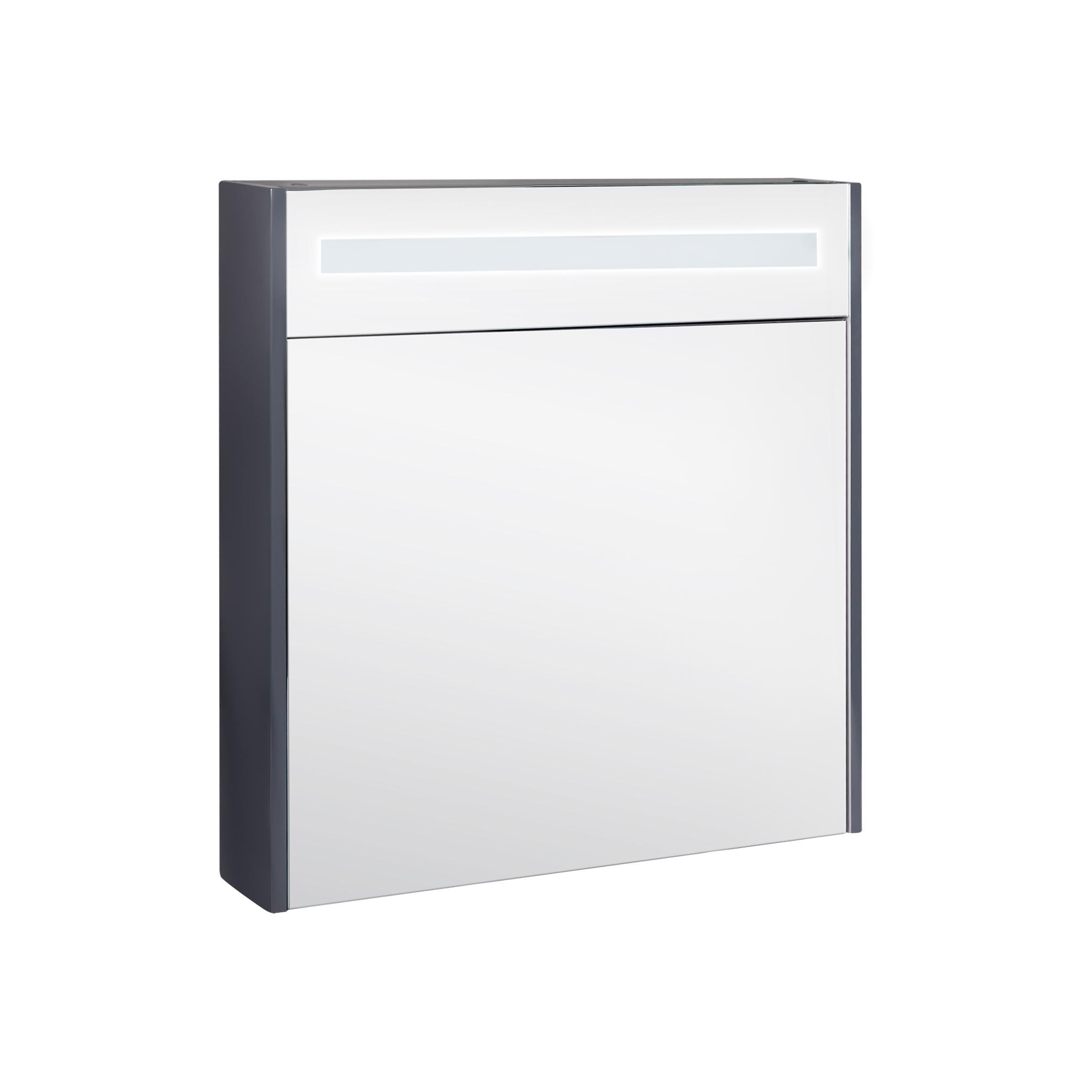 Шкафчик подвесной с зеркалом Q-tap Robin QT1377ZP7002G 70x73x14,5 см c подсветкой Серый (99035)