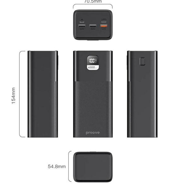 Повербанк для ноутбука Proove Giant 40000 mAh 100W 5 A зі швидкою зарядкою Black (000401) - фото 9