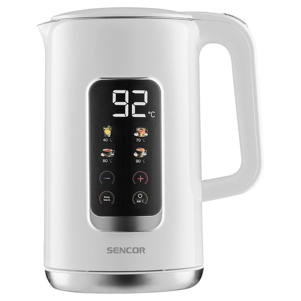 Электрочайник Sencor Strix 1,7 л 2200 Вт с LED-дисплеем и поддержкой температуры Белый (SWK 0950WH)