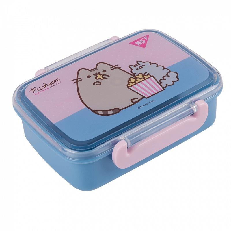 Ланч-бокс для еды детский Yes Pusheen 420 мл Голубовато-розовый (708364)