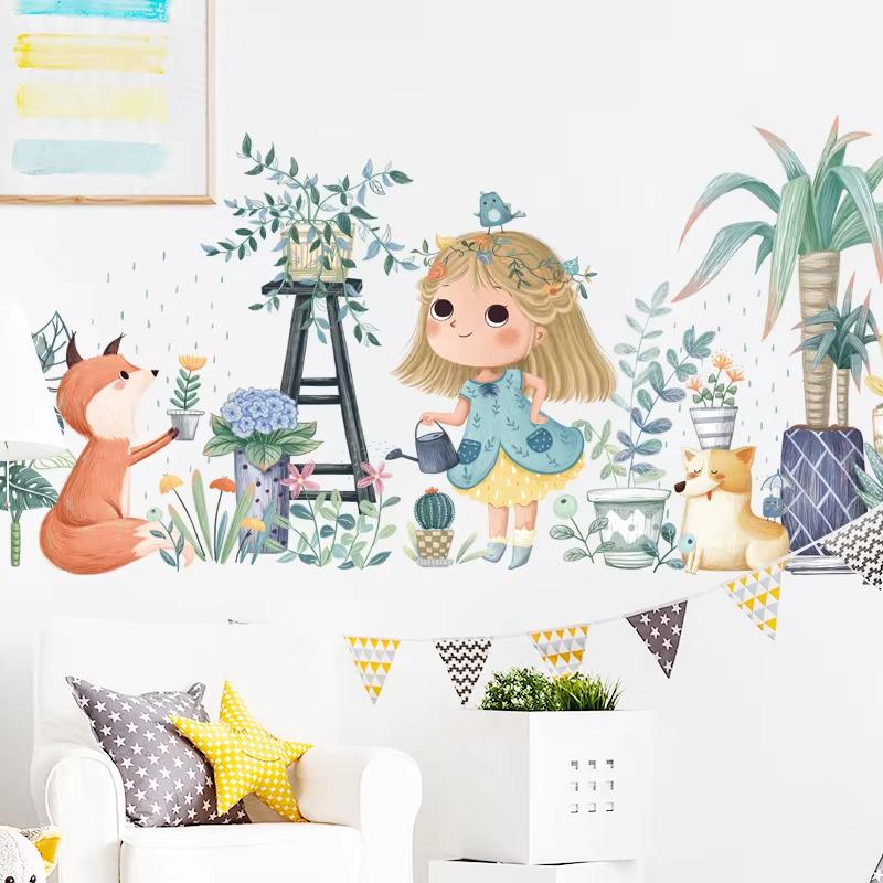 Набір вінілових наліпок Дівчинка з лійкою в дитячу кімнату на стіну для хлопчиків і дівчаток 30х90 см - фото 5 Набір вінілових наліпок Дівчинка з лійкою в дитячу кімнату на стіну для хлопчиків і дівчаток 30х90 см - фото 5