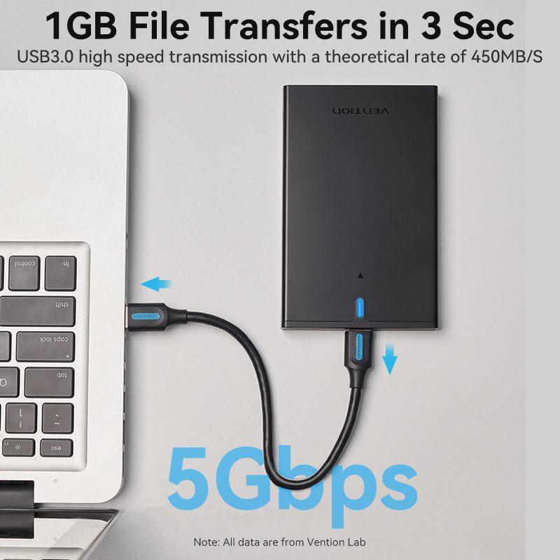 Корпус Vention для SSD/HDD 2,5"/5 Гбит/с USB 3.0 до SATA III с кабелем USB-Micro-USB Type-B Micro-B Черный (KPAB0) - фото 3