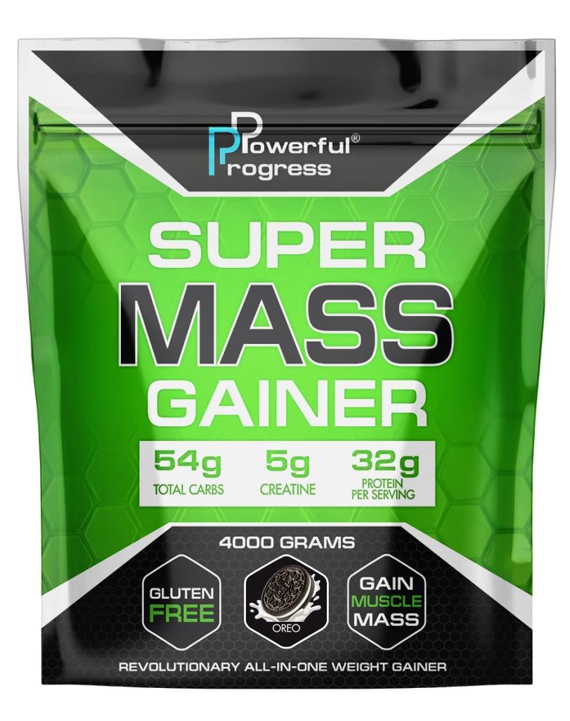 Гейнер высокобелковый Powerful Progress Super Mass Gainer 4 кг Орео (06772-10)