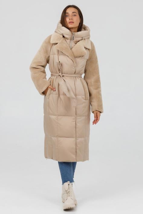 Пуховик-тренч с мехом Snow Owl р. 48 Бежевый (94232w\48) Пуховик-тренч с мехом Snow Owl р. 48 Бежевый (94232w\48)