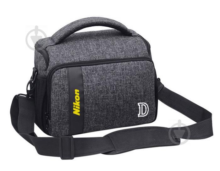 Сумка до фотоапарата Nikon D + дощовик Сірий із чорним (IBF058SB1)