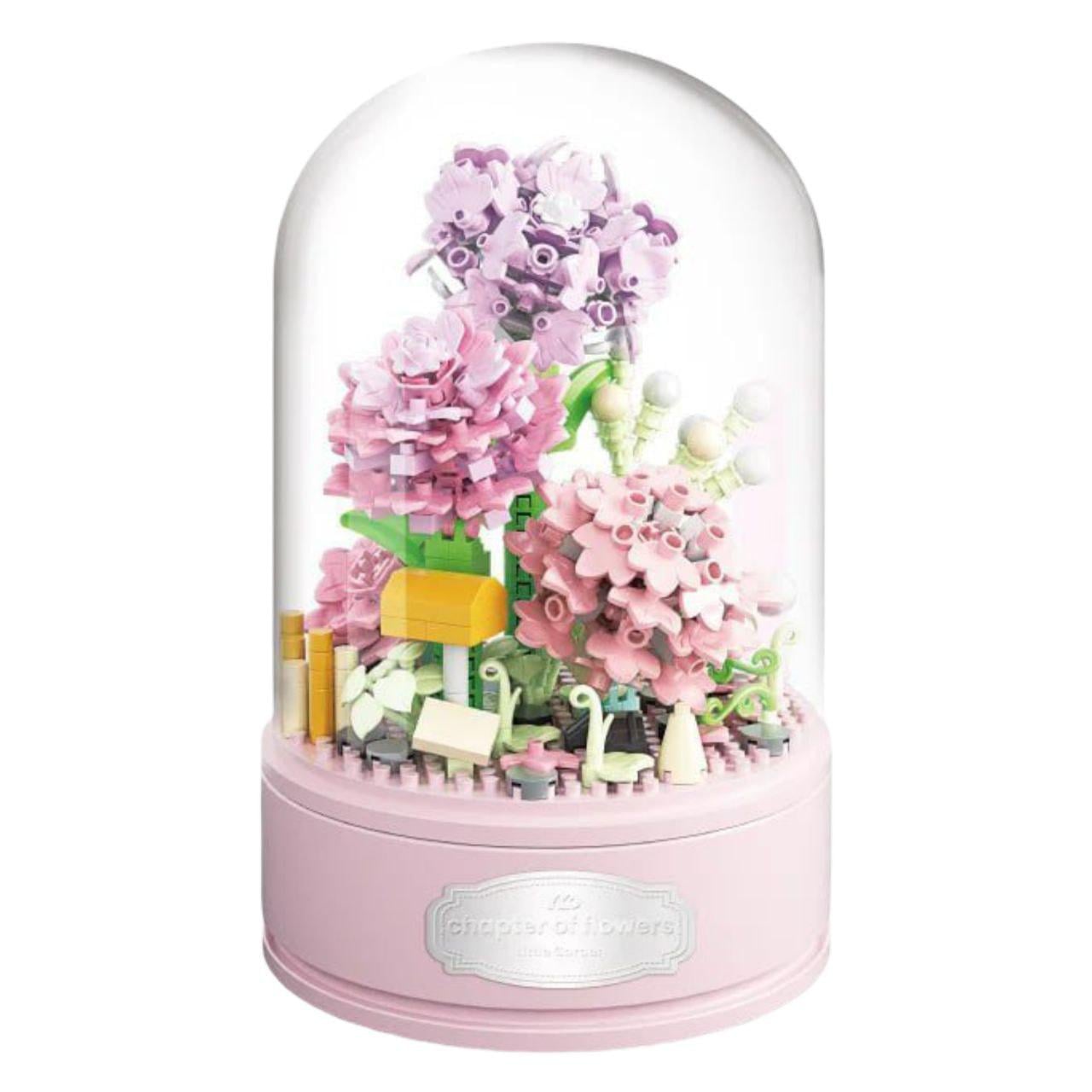 Конструктор музыкальный под куполом Розовые гвоздики P1064 624 дет. 9,4х9,4х16 см Розовый (31993784)