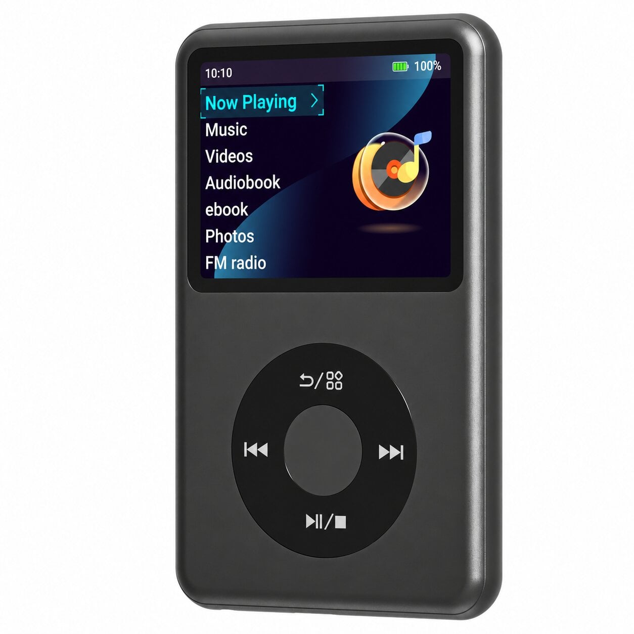 MP3-плеєр Y1 64GB з Bluetooth і HiFi-звуком|підтримкою відео 720p|акумулятором 1250 мАг/год та керуванням коліщатком Чорний