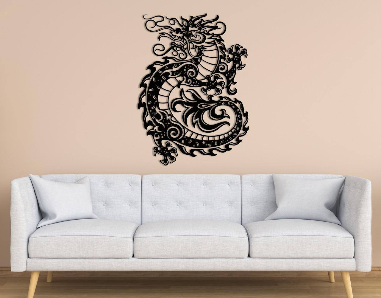 Декоративное панно на стену Upwood Decor The Dragon 82,2х60 см Black (1582636748)
