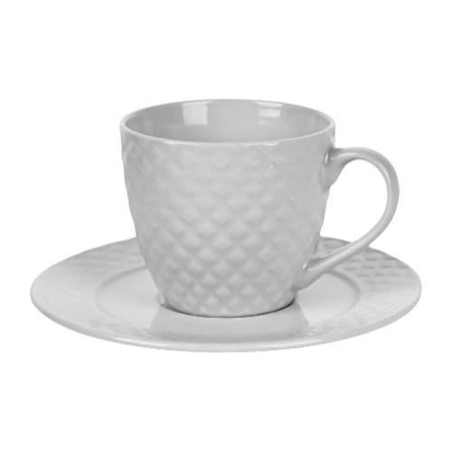 Набор фарфоровых чашек с блюдцем Stenson R96396 на 6 персон 260 мл 12 шт. (610243)