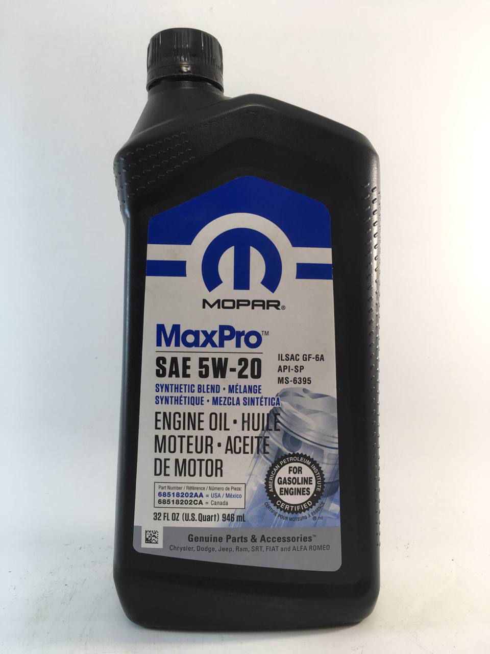 Моторное масло Mopar MaxPro SP GF-6A 5W-20 0,946 л (68518202CA)