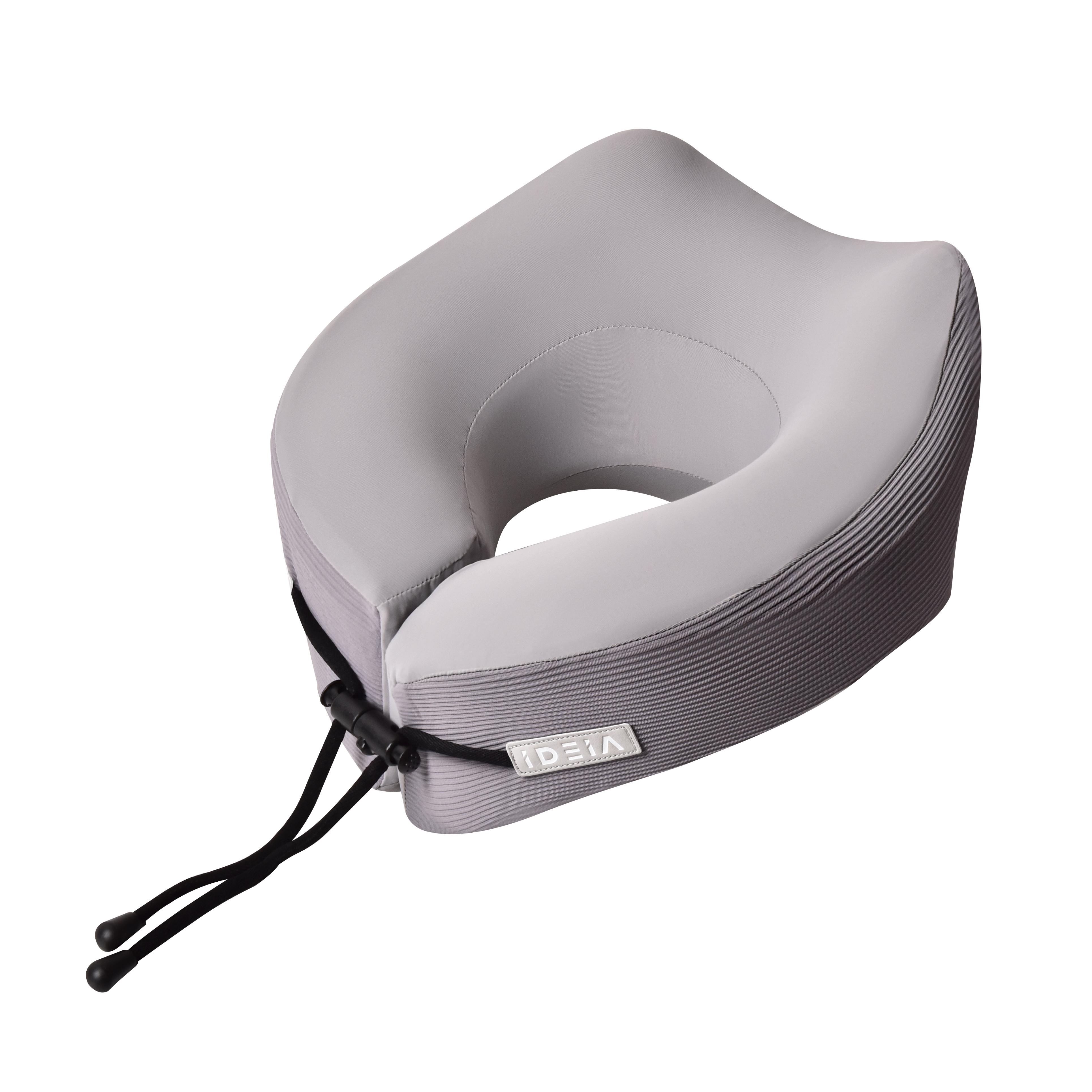 Подушка рогалик дорожня IDEIA TRAVEL ортопедична з ефектом памʼяті та охолоджувальним трикотажем 27х26х17 см (26401)
