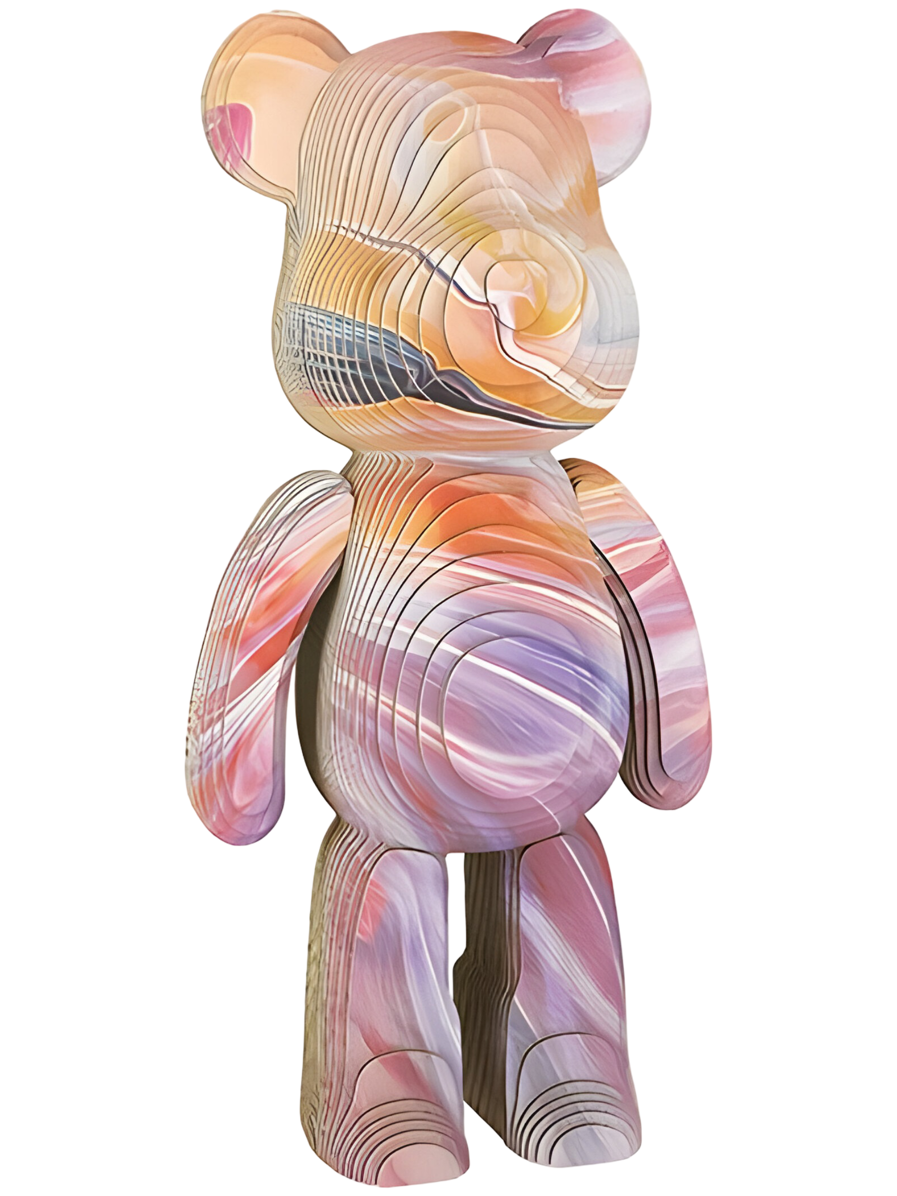 Конструктор 3D-пазл картонний Bearbrick Помаранчево-рожевий (Zx-154)