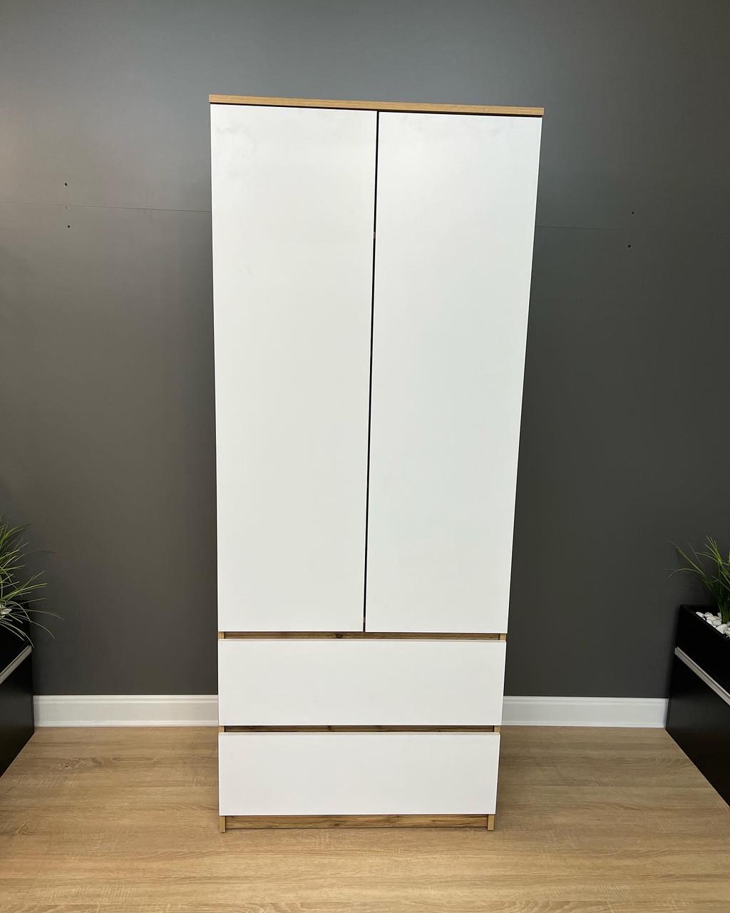 Шафа Кватро 2/2 з висувним вішаком 800х1990х470 мм Дуб аппалачі/Німфеа альба - фото 2