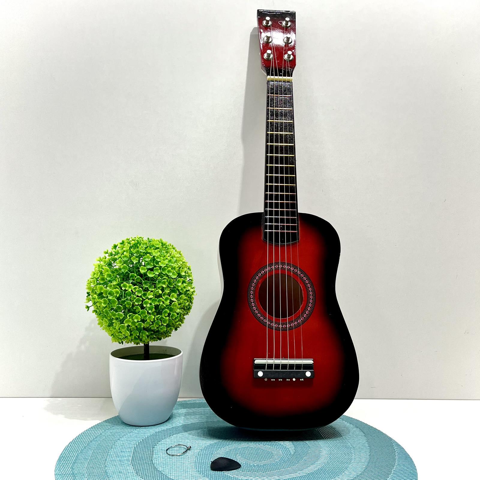 Гитара деревянная детская 6 струн Красный (M 1369) - фото 3