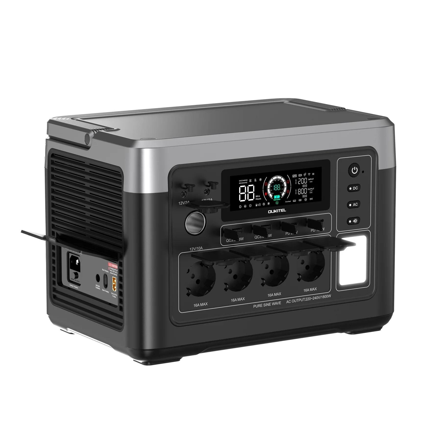 Портативная зарядная станция Oukitel P1000E Plus 1800 Вт/1024 Вт/ч LiFePO4 - фото 3 Портативная зарядная станция Oukitel P1000E Plus 1800 Вт/1024 Вт/ч LiFePO4 - фото 3