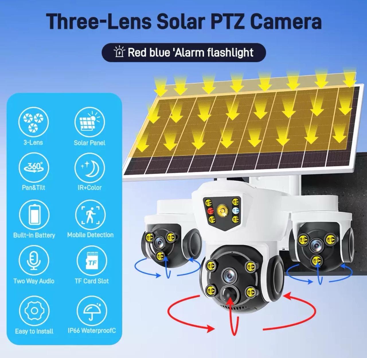 Камера відеоспостереження зовнішня 4G SIM 3-об'єктивна потрійна 12MP (2700745337) - фото 2 Камера відеоспостереження зовнішня 4G SIM 3-об'єктивна потрійна 12MP (2700745337) - фото 2