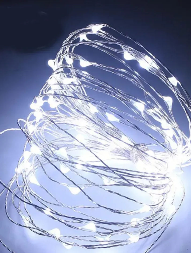 Гирлянда роса на батарейках 3хАА/USB LED 10 м 100 Белый (29016083)