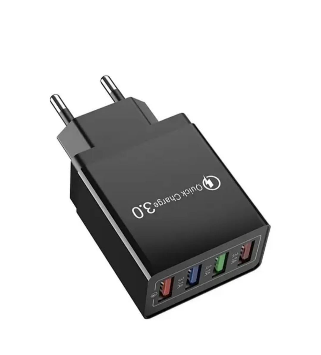 Зарядное устройство 4хUSB и поддержка быстрой зарядки 3,1А Black (2435740293)