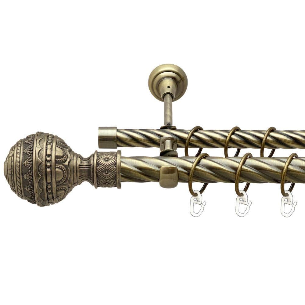 Карниз Orvit Арабеска двухрядный скрученный 25/19 мм 300 см Антик (00-00017848)