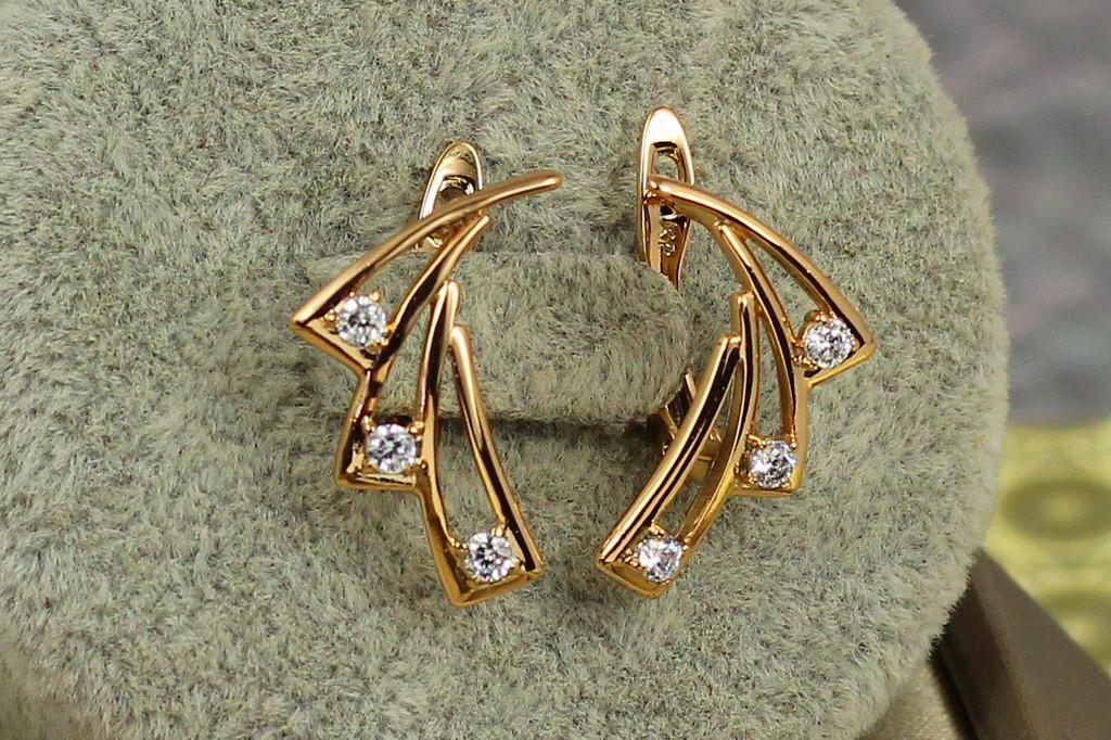 Серьги Xuping Jewelry Складной веер 2 см Золотистый (1934077217)