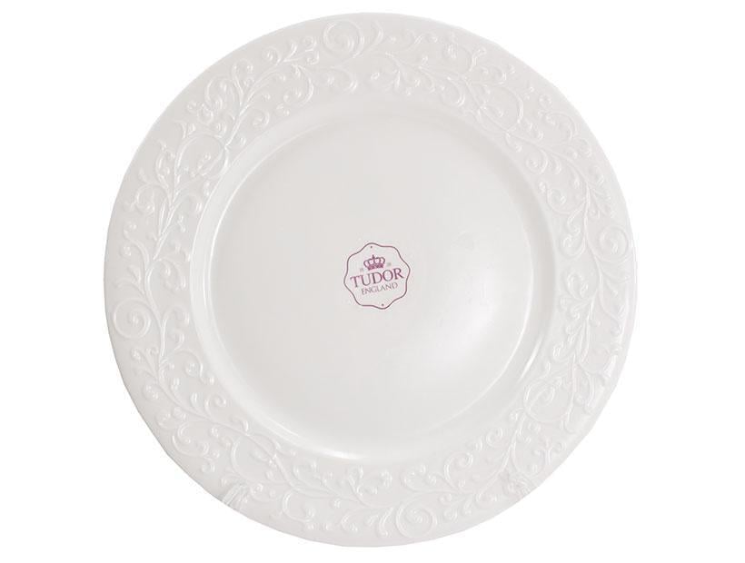 Тарелка десертная фарфоровая TUDOR Лоза 20 см Белый (TU3517-1)