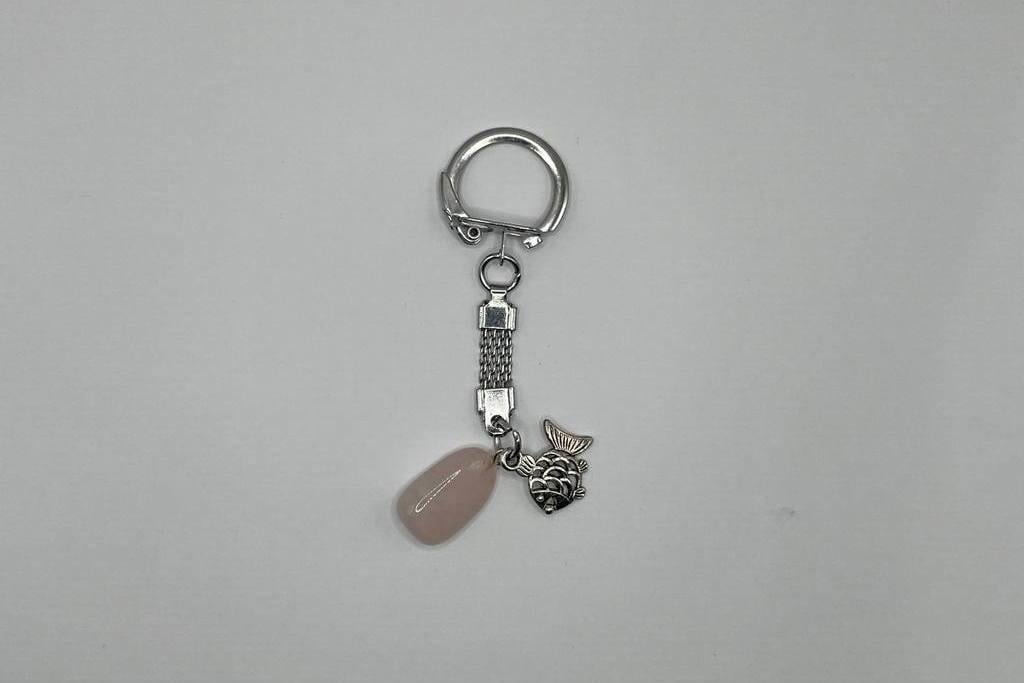 Брелок для риб Рожевий Кварц Сріблястий (32805645)