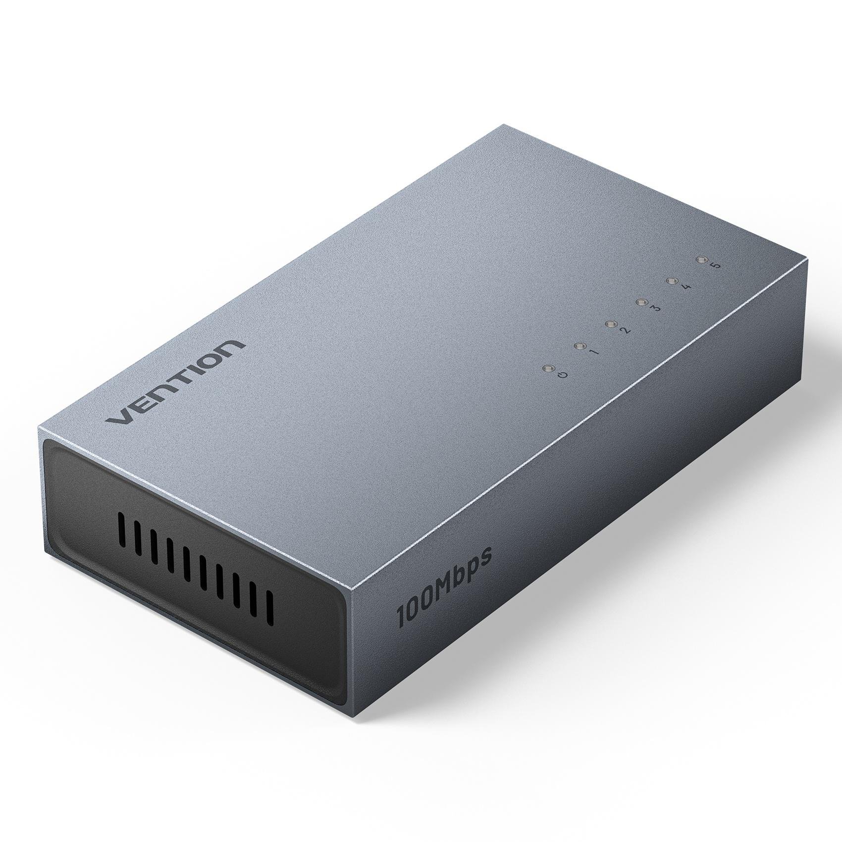 Коммутатор сетевой неуправляемый Vention 5 портов 100 Мбит/с Серый (ITCH0-EU)