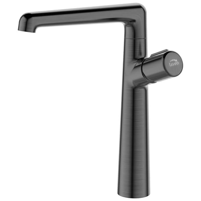 Смеситель Laveo PRETTO для умывальника высокий с изливом L Графитовый (BAO_925D)