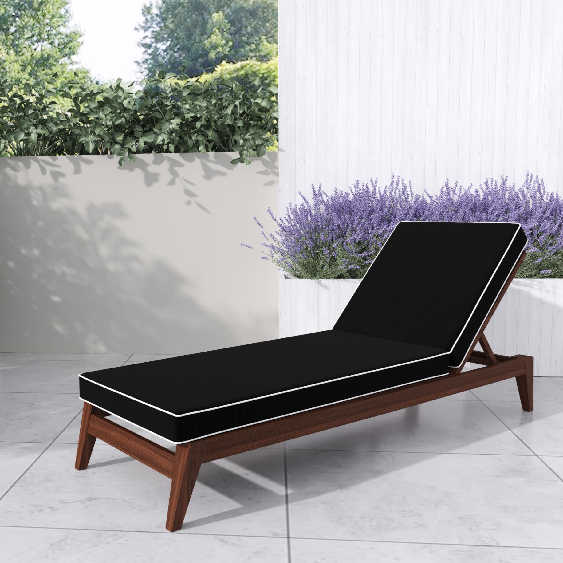 Матрас на шезлонг непромокаемый уличный 185х53х8 см Черный (m1-6028)