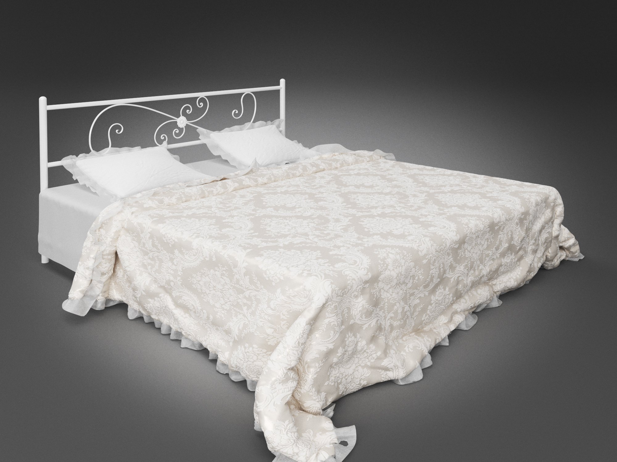 Кровать Хризантема двухспальная 1800x2000 Белый