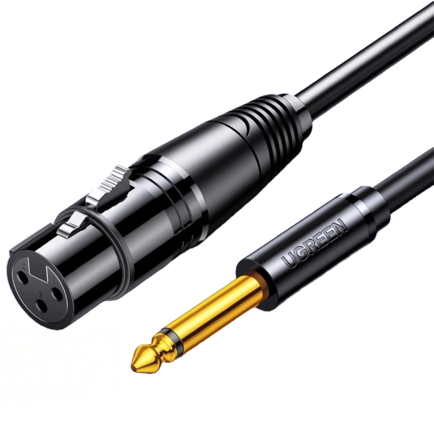 Кабель микрофонный UGREEN AV131 XLR/Jack 6,35 мм 2 м Черный (20719)