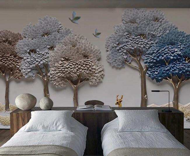 Фотообои флизелиновые 3D для спальни/зала/кухни моющиеся Волшебный лес
