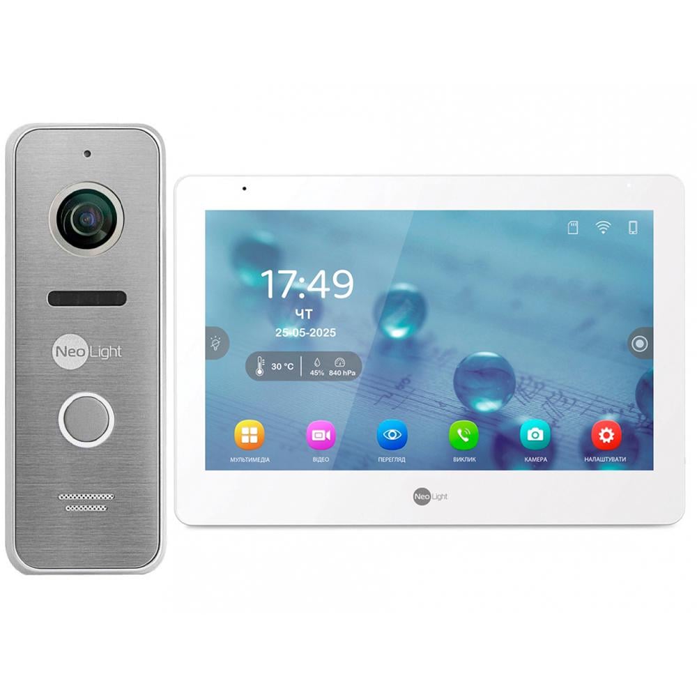 Комплект видеодомофона NeoLight MEZZO Hybrid HD KIT IP-Remote с управлением со смартфона Silver (27060459)