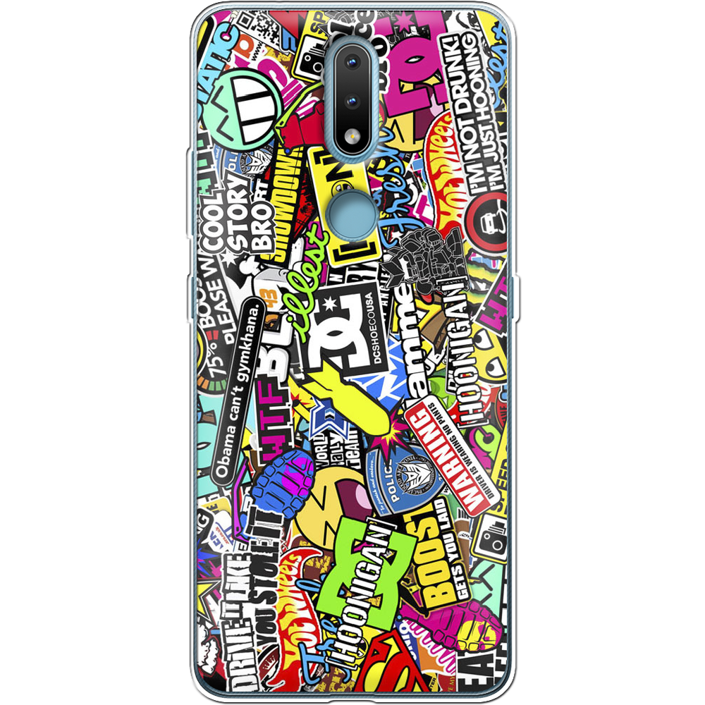 Чехол Boxface Nokia 2.4 Multicolored Inscriptions Прозрачный силикон (41297-up880-41297)