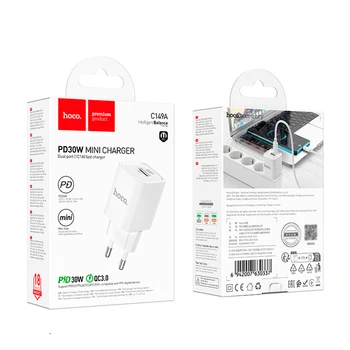 Зарядное устройство сетевое Hoco C149А USB/USB-C PD30W QC3.0 Белый (2661117833) - фото 2 Зарядное устройство сетевое Hoco C149А USB/USB-C PD30W QC3.0 Белый (2661117833) - фото 2