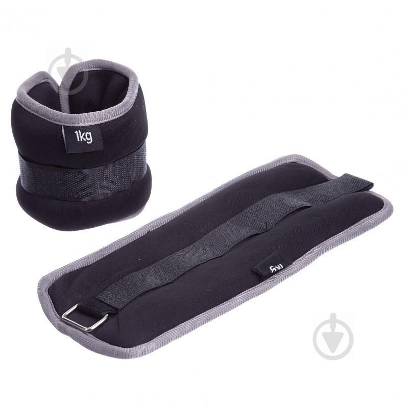 Обтяжувачі-манжети для рук та ніг PS FI-1303-2 (2 x 1кг) Чорно-сірий