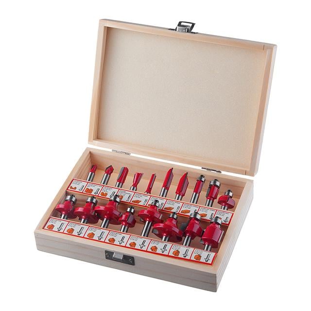 Набір фрез кінцевих по деревині Intertool HT-0073 18 шт.