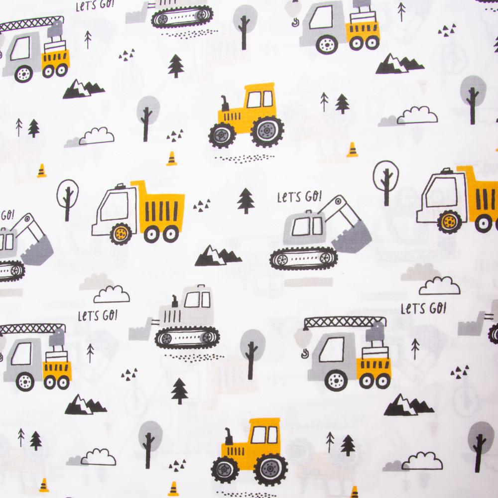 Ткань бязь ранфорс для постельного белья Тракторец 130 гр/м2 240 см Горчица (5,27594/3)