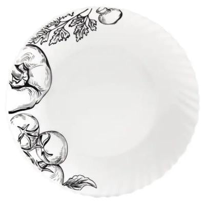 Тарелка обеденная Vittora Овощной Этюд волнистая 22 см Белый (V-220Bvs)
