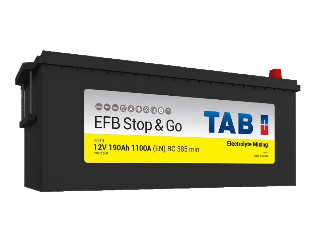 Акумулятор TAB Polar EFB 190 Ah/12V 3 плюс зверху