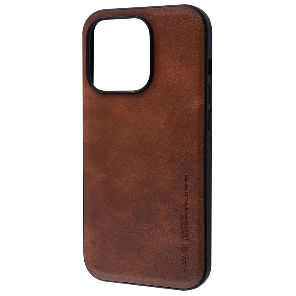 Чохол однотонний X-Level EARL III (TPU+PU) iPhone 14 Plus brown