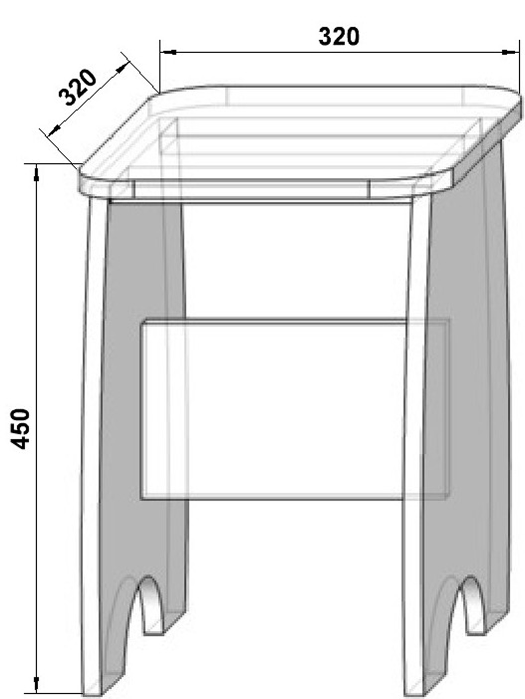 Табурет ТБ-1 ДСП 320х320х450 мм Дуб родос темний - фото 3