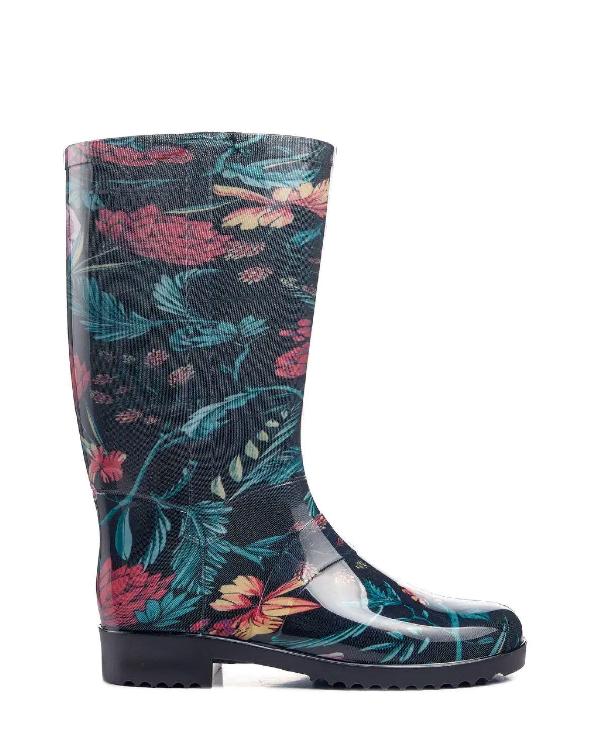 Чоботи гумові Litma ПВХ жіночі високі Квітковий розпис р. 39/40 (4213028)