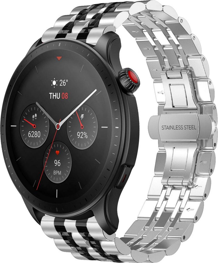 Браслет металлический Spinye Line для Amazfit GTR 4 (22 мм) Silver Black (31088-69)